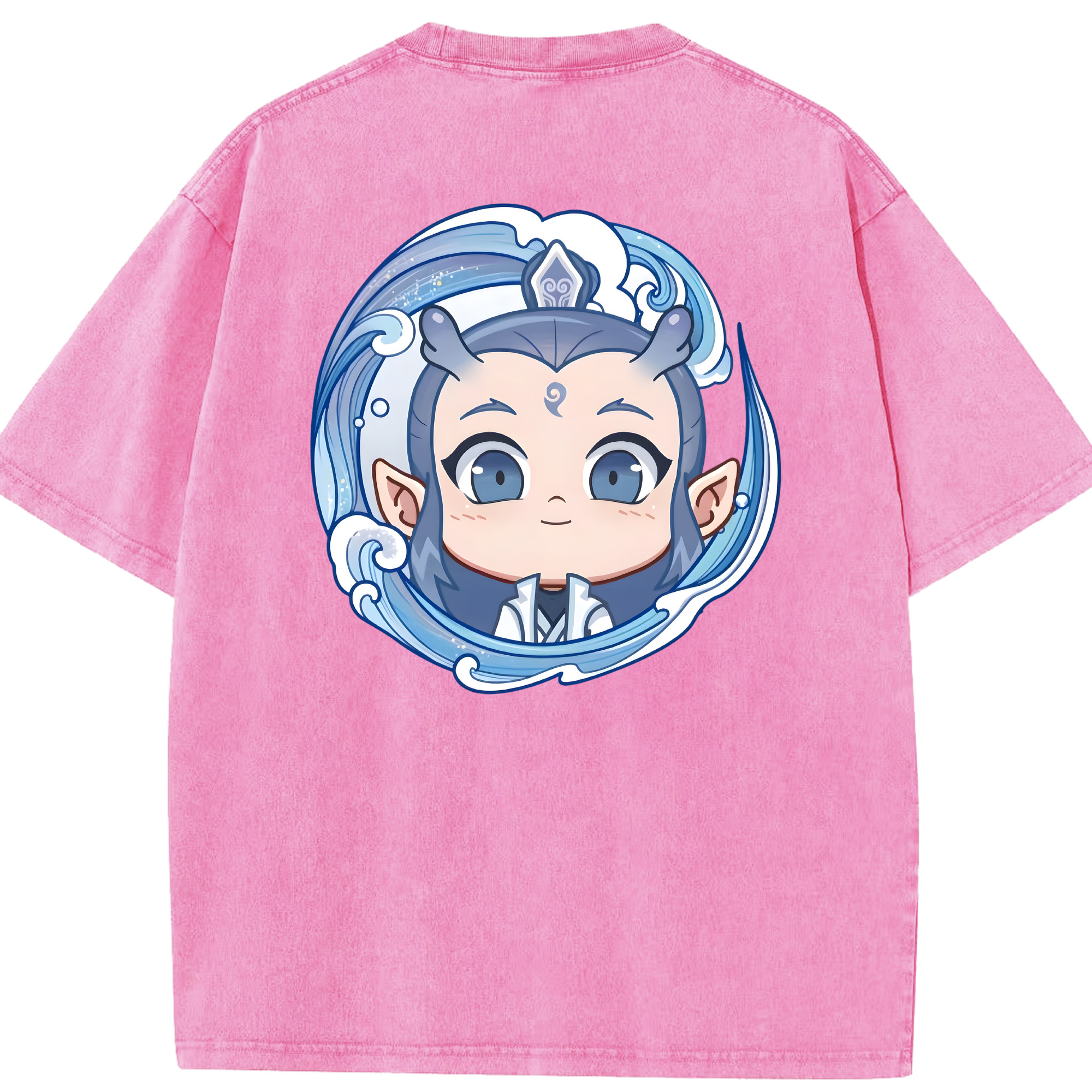 （画像用） Ne Zha 2 ナタ 魔童の大暴れ 綿100% ヴィンテージ風 半袖Tシャツ（背面プリント）